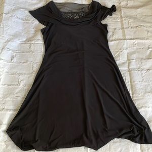 Womens LBD, cap sleeves, mesh detailing front and back, beautiful a-line skirt.